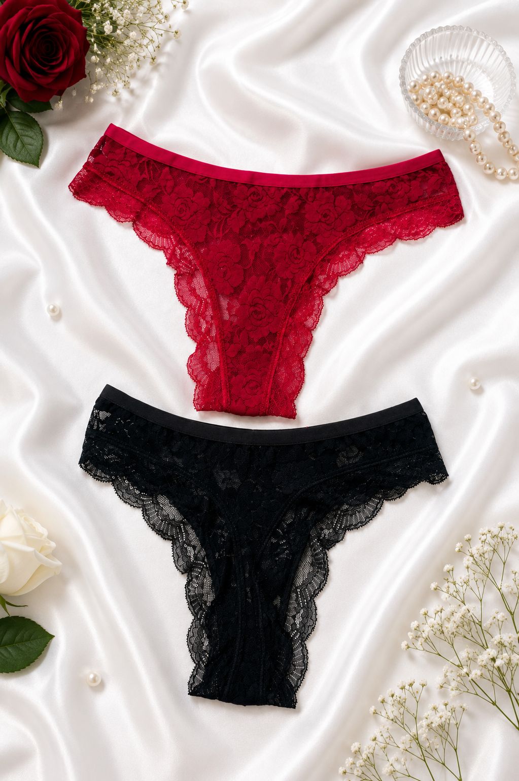 Pack Of Two Heart Strap Jersey Bikini Panty for Women