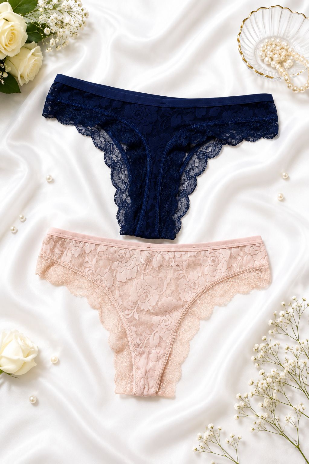 Pack Of Two Heart Strap Jersey Bikini Panty for Women