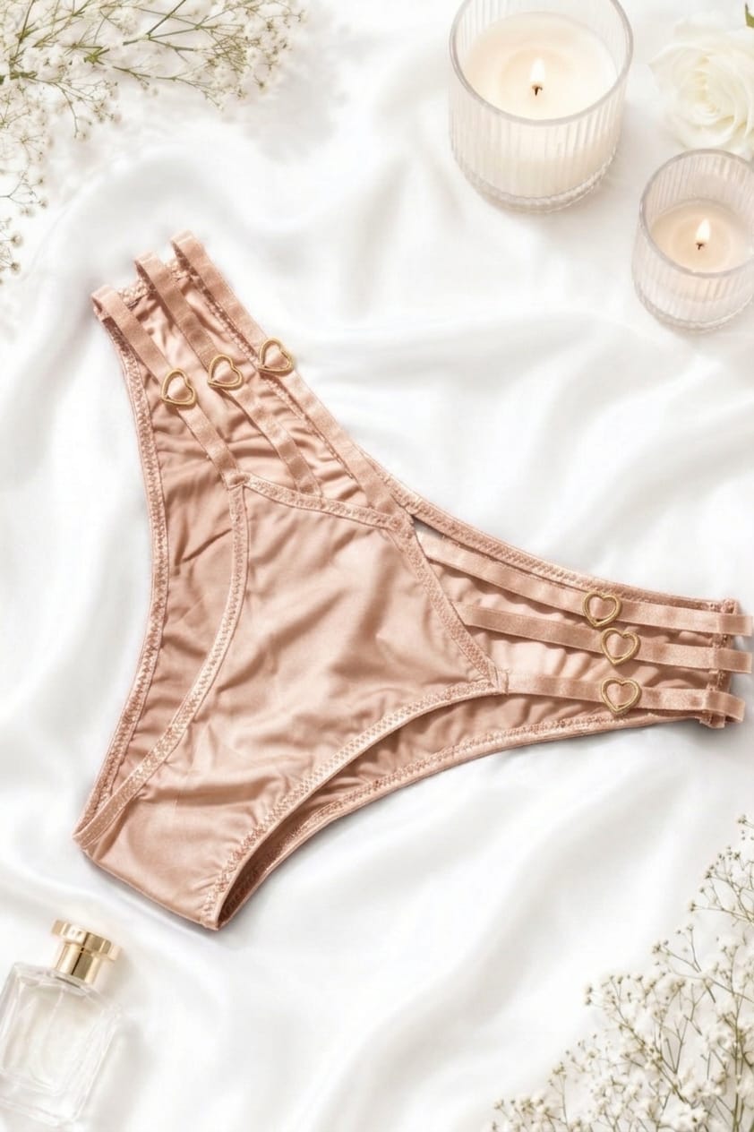 Skin Heart Strap Jersey Bikini Panty for Women