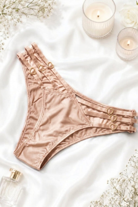 Skin Heart Strap Jersey Bikini Panty for Women