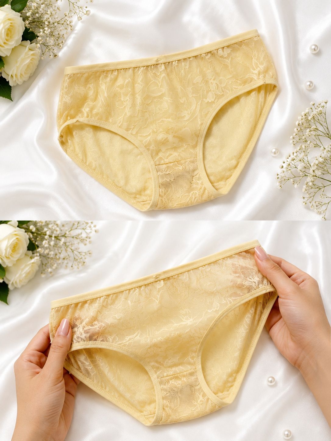 Women's Skin Floral Lace Jersey Panty