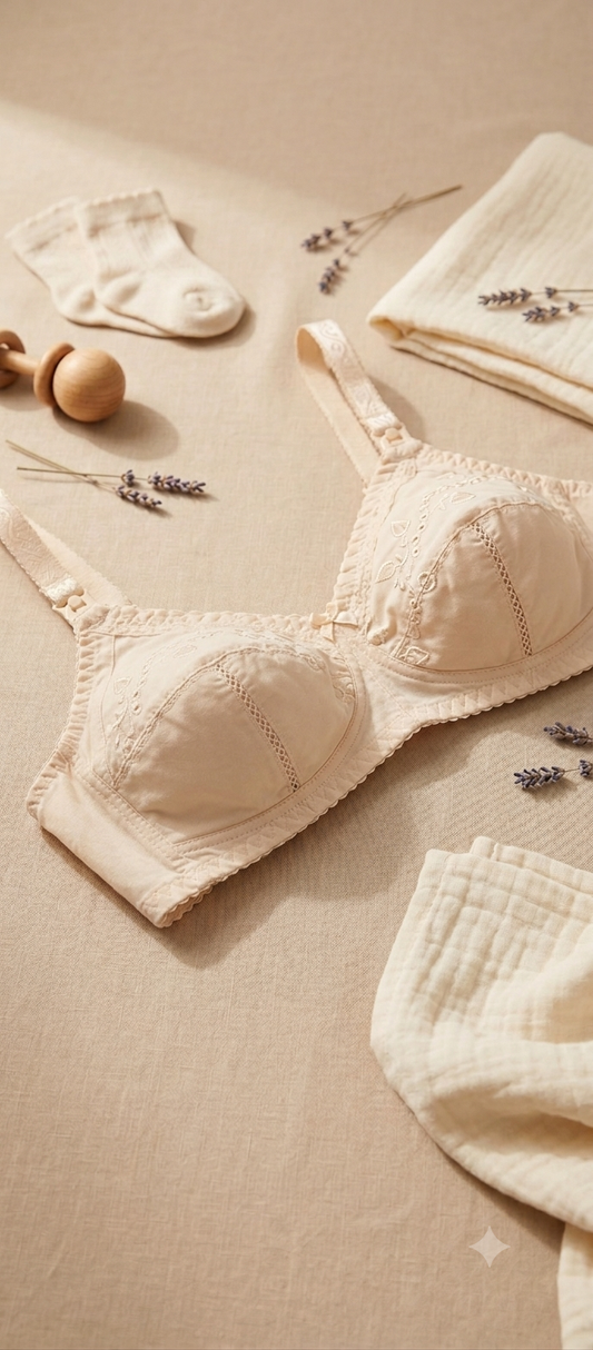 Premium Embroidered Full Coverage Cotton Bra